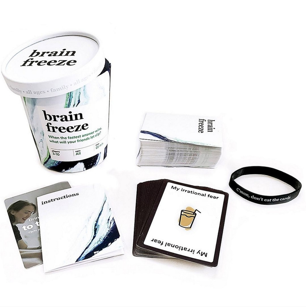 Brain Freeze Family Friendly Card Game Night 10+ 3-10 Players Cute Icecream Case